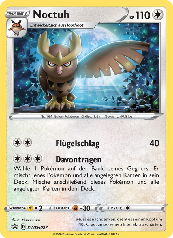 Noctuh SWSH027 — SCSC Promokarten (German Pokémon TCG card)