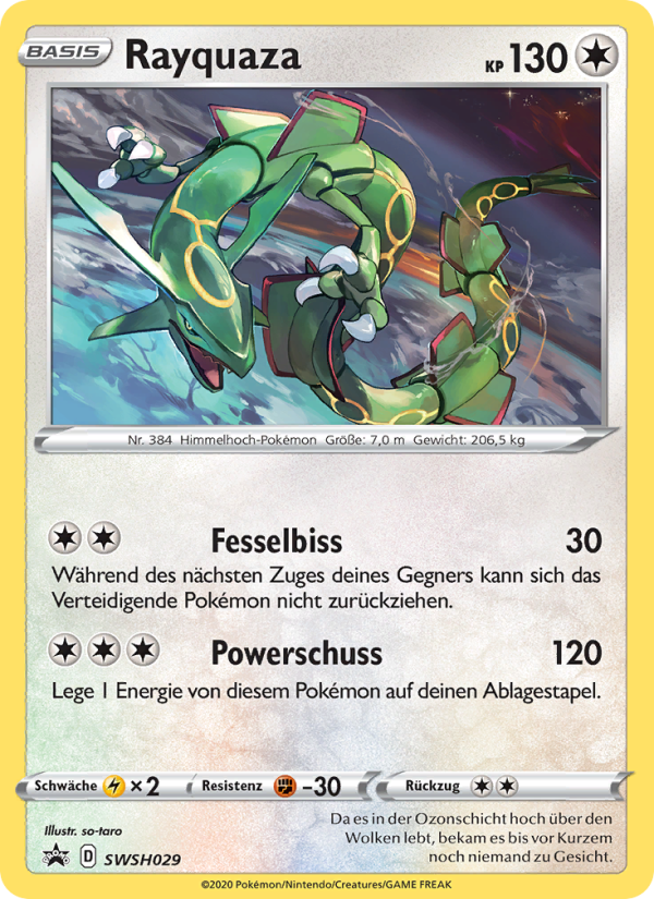 Rayquaza SWSH029 — SCSC Promokarten (German Pokémon TCG card)