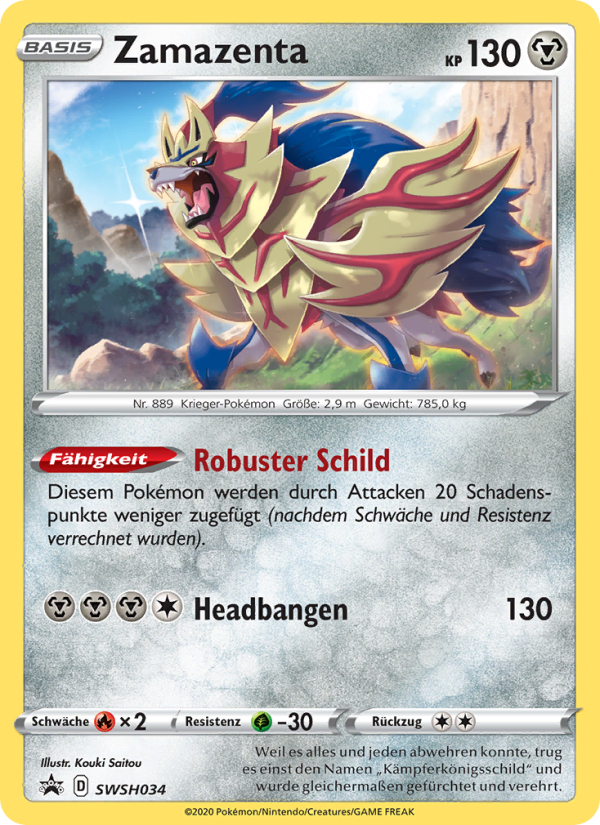 Zamazenta SWSH034 — SCSC Promokarten (German Pokémon TCG card)