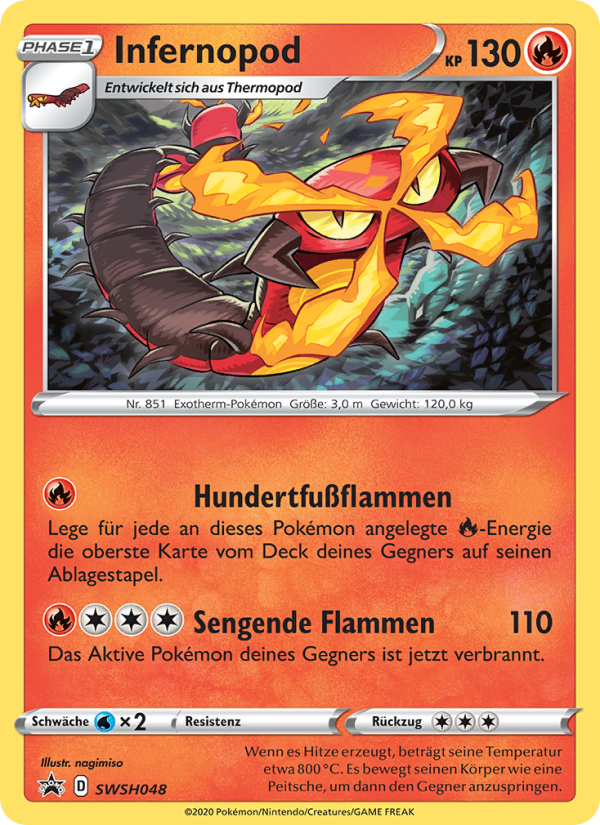 Infernopod SWSH048 — SCSC Promokarten (German Pokémon TCG card)