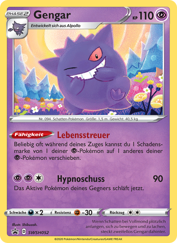 Gengar SWSH052 — SCSC Promokarten (German Pokémon TCG card)