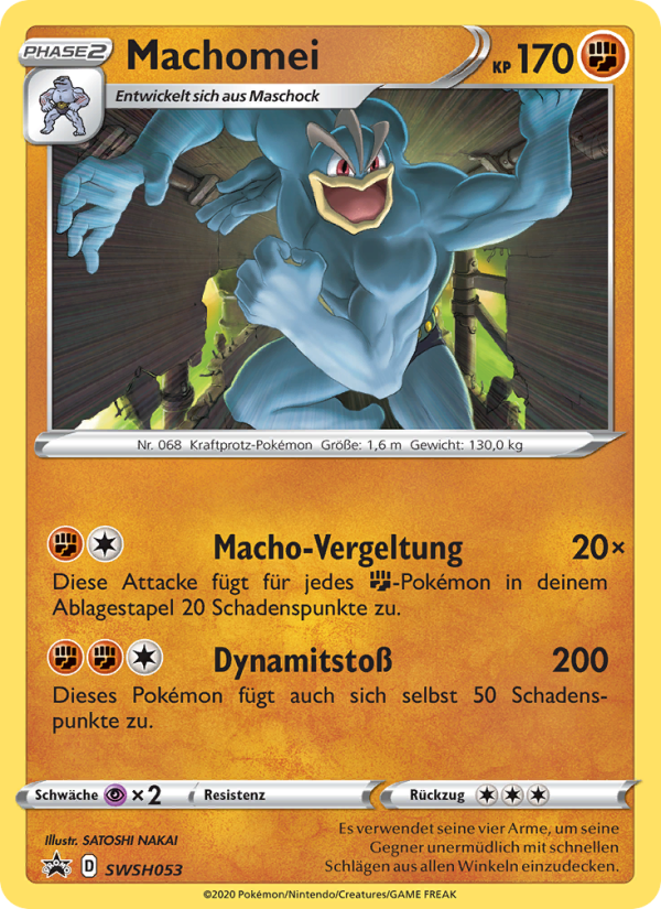 Machomei SWSH053 — SCSC Promokarten (German Pokémon TCG card)