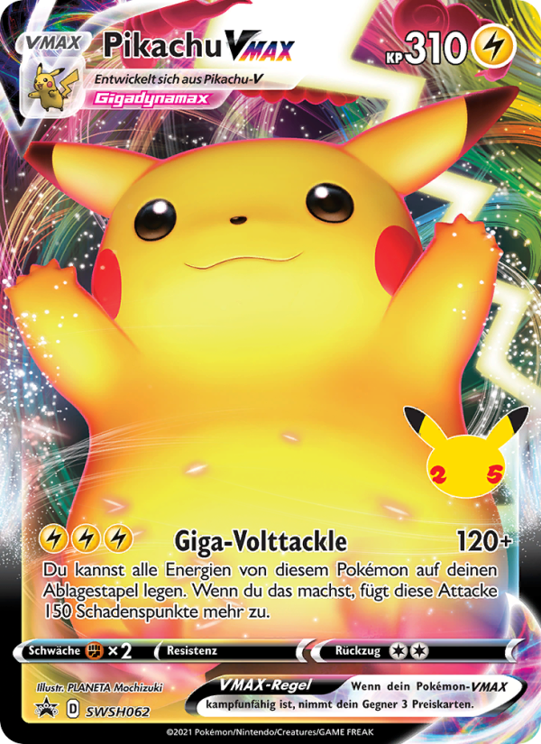 Pikachu VMAX SWSH062 — SCSC Promokarten (German Pokémon TCG card)