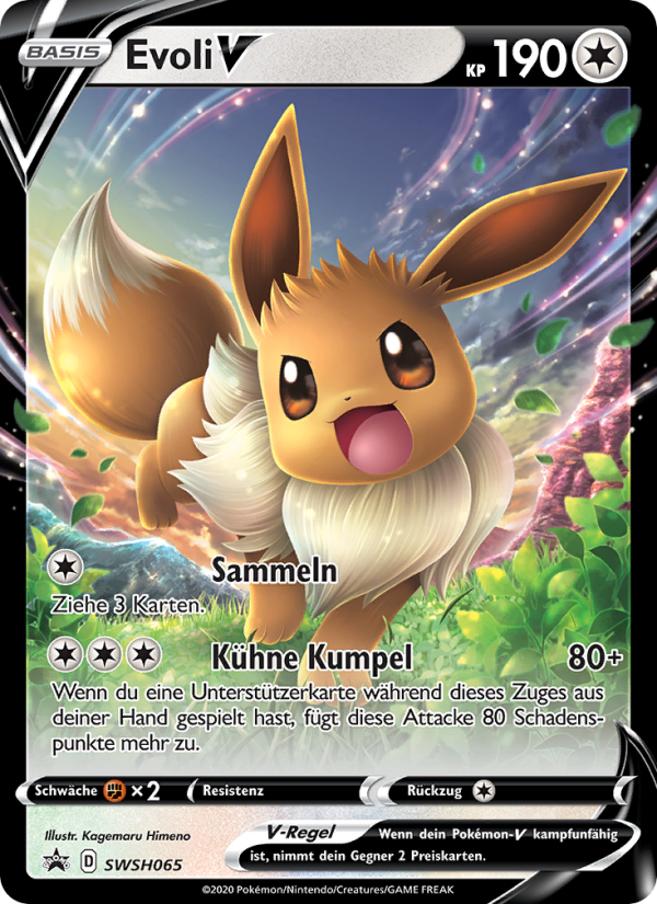 Evoli V SWSH065 — SCSC Promokarten (German Pokémon TCG card)