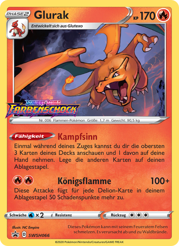 Glurak SWSH066 — SCSC Promokarten (German Pokémon TCG card)