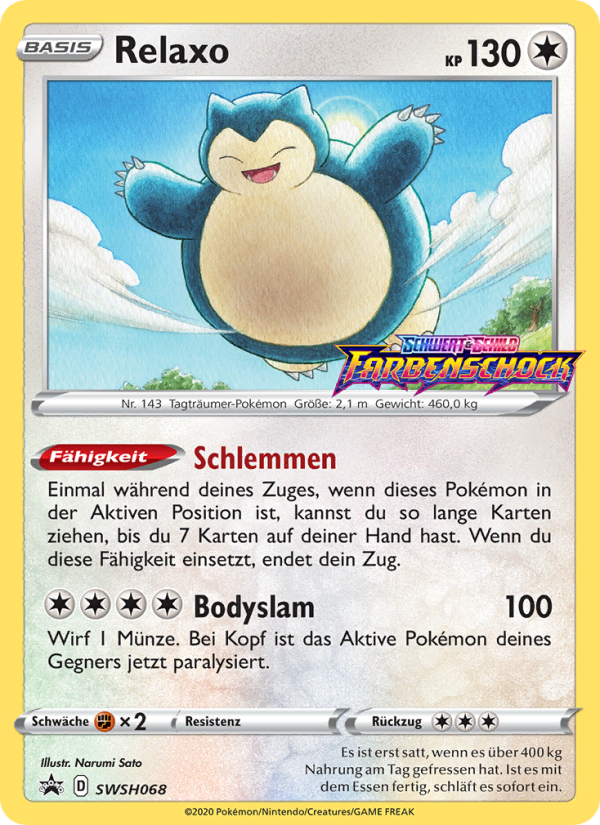 Relaxo SWSH068 — SCSC Promokarten (German Pokémon TCG card)