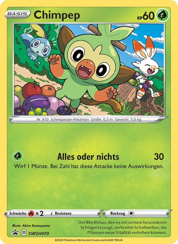 Chimpep SWSH070 — SCSC Promokarten (German Pokémon TCG card)