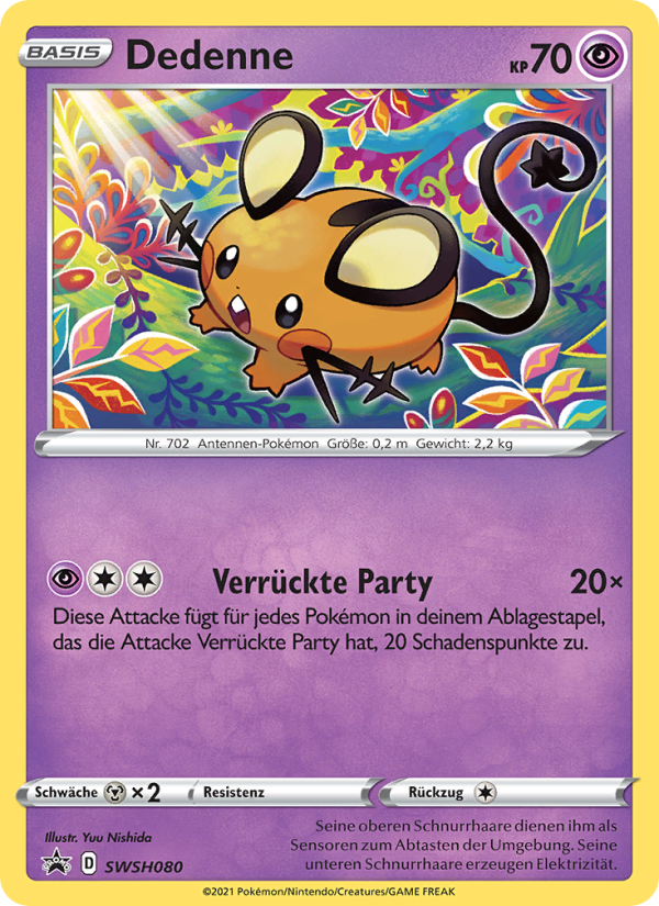 Dedenne SWSH080 — SCSC Promokarten (German Pokémon TCG card)