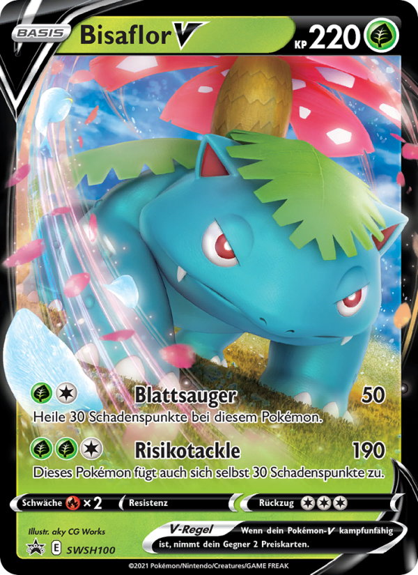 Bisaflor V SWSH100 — SCSC Promokarten (German Pokémon TCG card)