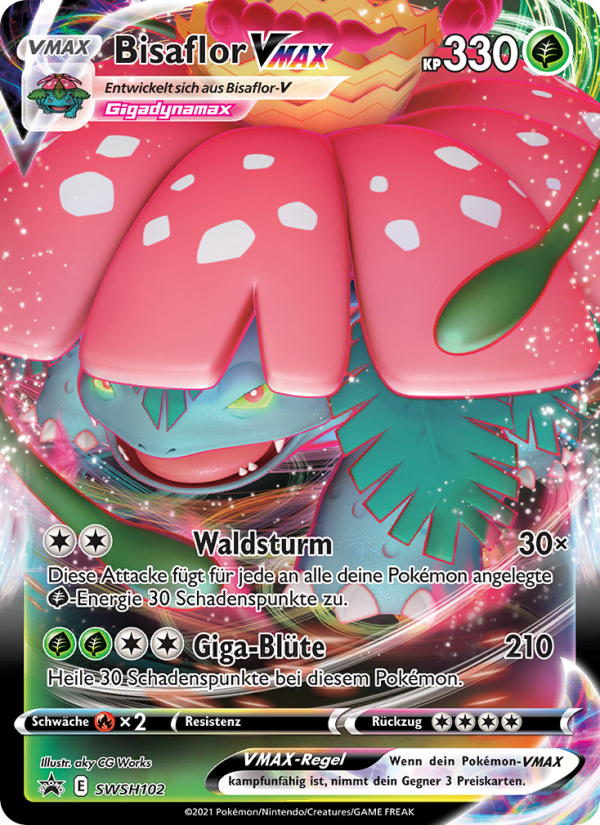 Bisaflor VMAX SWSH102 — SCSC Promokarten (German Pokémon TCG card)