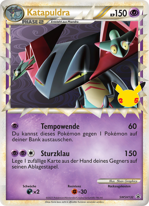 Katapuldra SWSH132 — SCSC Promokarten (German Pokémon TCG card)