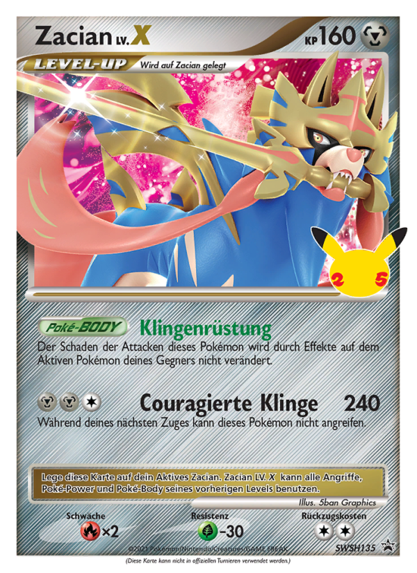 Zacian SWSH135 — SCSC Promokarten (German Pokémon TCG card)
