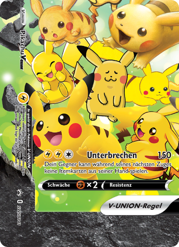 Pikachu V-UNION SWSH141 — SCSC Promokarten (German Pokémon TCG card)