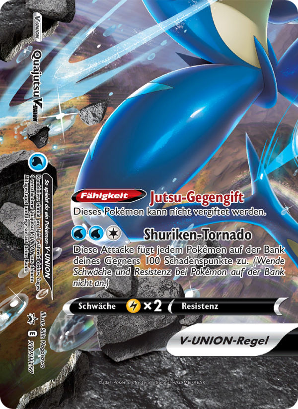 Quajutsu V-UNION SWSH157 — SCSC Promokarten (German Pokémon TCG card)
