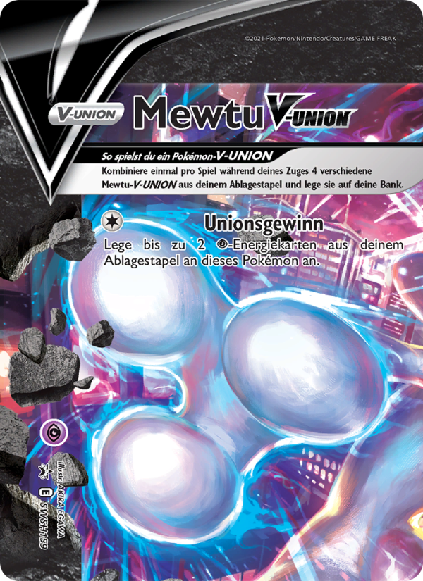 Mewtu V-UNION SWSH159 — SCSC Promokarten (German Pokémon TCG card)