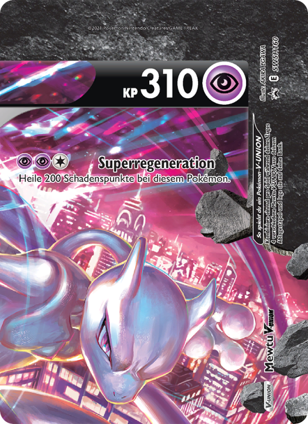 Mewtu V-UNION SWSH160 — SCSC Promokarten (German Pokémon TCG card)