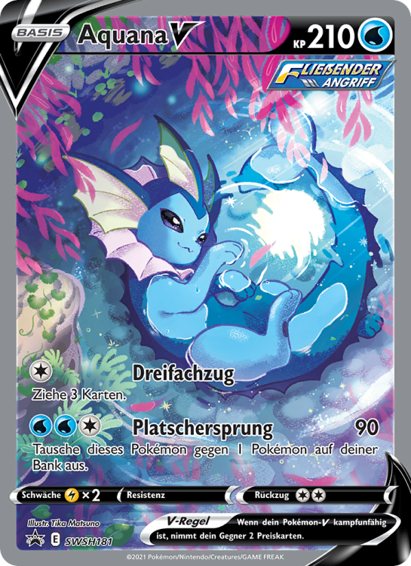 Aquana V SWSH181 — SCSC Promokarten (German Pokémon TCG card)