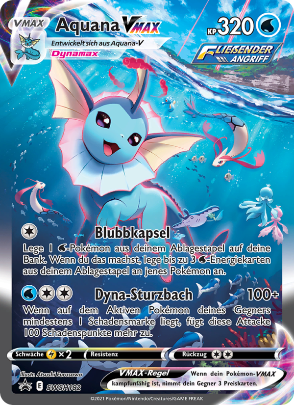 Aquana VMAX SWSH182 — SCSC Promokarten (German Pokémon TCG card)