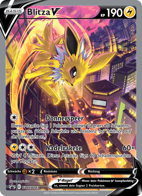Blitza V SWSH183 — SCSC Promokarten (German Pokémon TCG card)