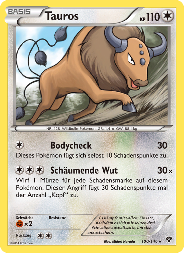 Tauros 100 — XY (German Pokémon TCG card)