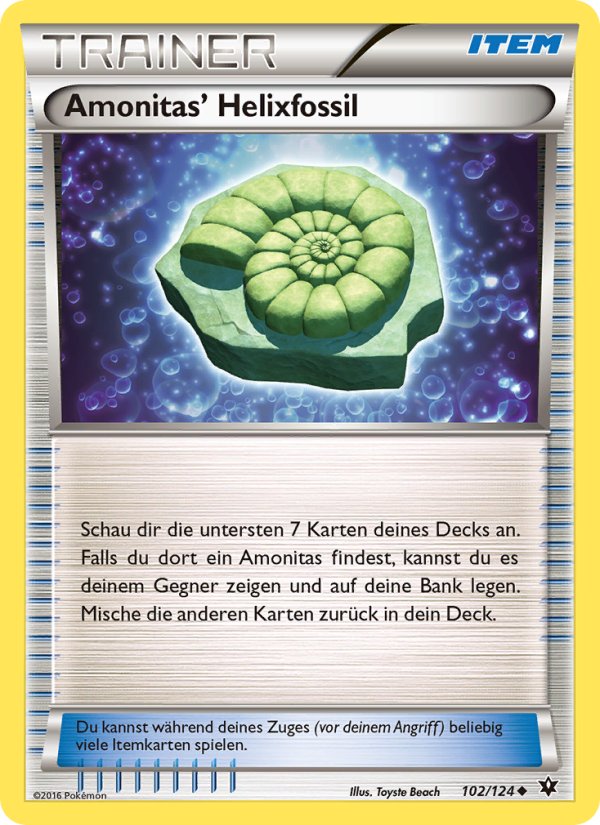 Amonitas Helixfossil 102 — Schicksalsschmiede (German Pokémon TCG card)