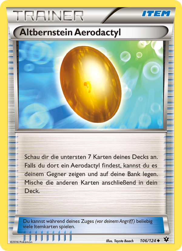 Aerodactyls Altbernstein 106 — Schicksalsschmiede (German Pokémon TCG card)