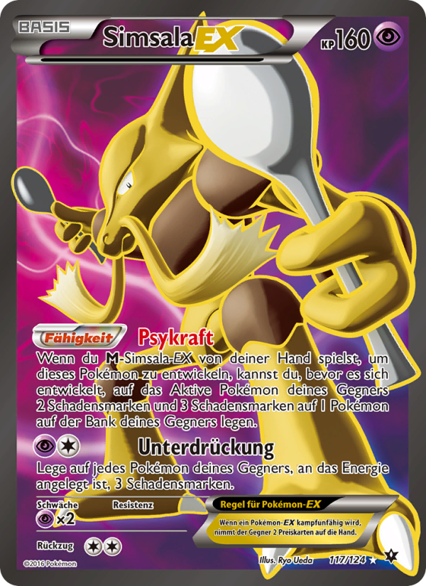 Simsala EX 117 — Schicksalsschmiede (German Pokémon TCG card)