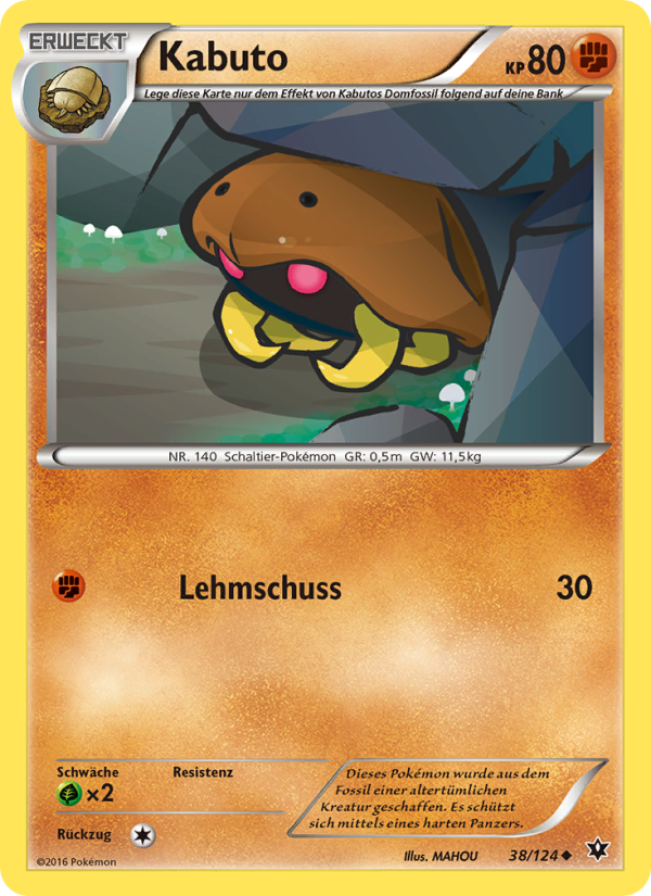 Kabuto 38 — Schicksalsschmiede (German Pokémon TCG card)