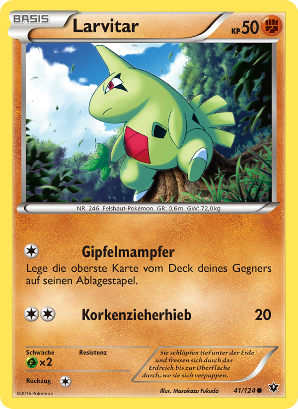 Larvitar 41 — Schicksalsschmiede (German Pokémon TCG card)
