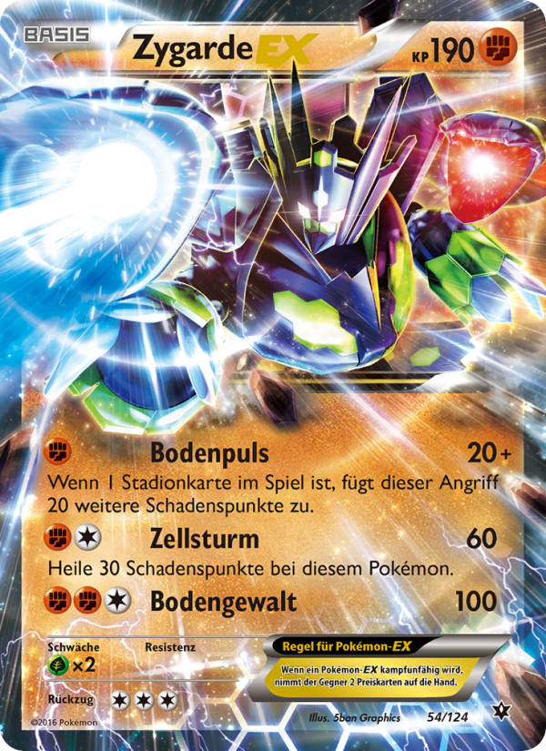 Zygarde EX 54 — Schicksalsschmiede (German Pokémon TCG card)