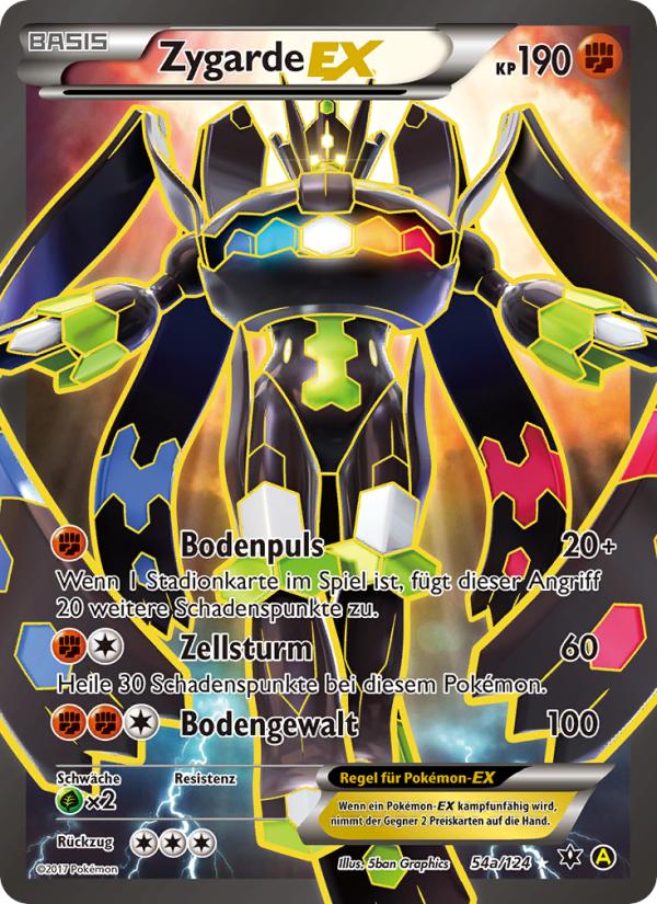 Zygarde EX 54a — Schicksalsschmiede (German Pokémon TCG card)