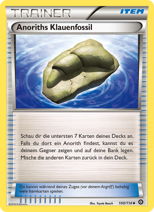Anoriths Klauenfossil 100 — Dampfkessel (German Pokémon TCG card)