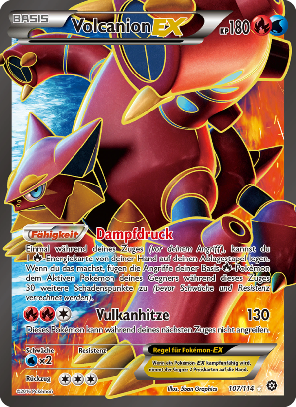 Volcanion EX 107 — Dampfkessel (German Pokémon TCG card)