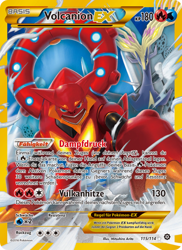 Volcanion EX 115 — Dampfkessel (German Pokémon TCG card)