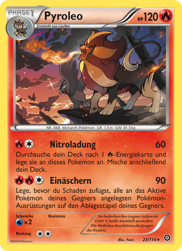 Pyroleo 23 — Steam Siege (German Pokémon TCG card)