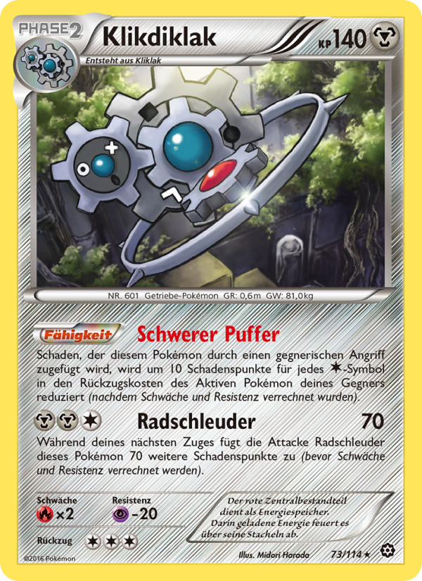 Klikdiklak 73 — Dampfkessel (German Pokémon TCG card)