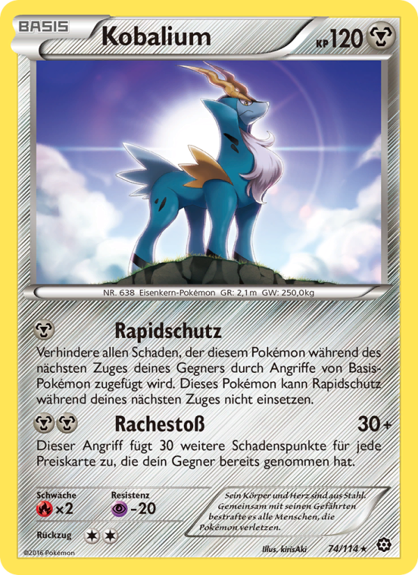 Kobalium 74 — Dampfkessel (German Pokémon TCG card)