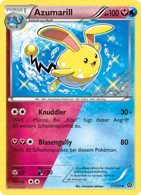 Azumarill 77 — Dampfkessel (German Pokémon TCG card)