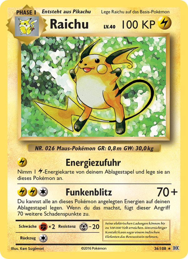 Raichu 36 — Evolution (German Pokémon TCG card)