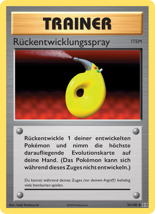 Rückentwicklungsspray 76 — Evolution (German Pokémon TCG card)