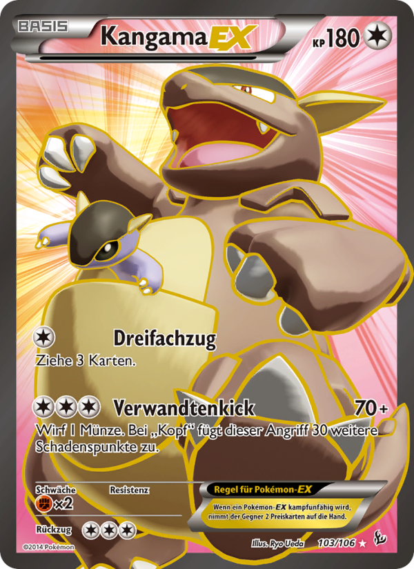 Kangama EX 103 — Flammenmeer (German Pokémon TCG card)
