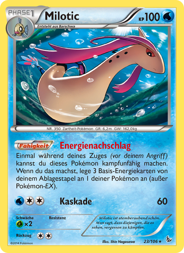 Milotic 23 — Flashfire (German Pokémon TCG card)