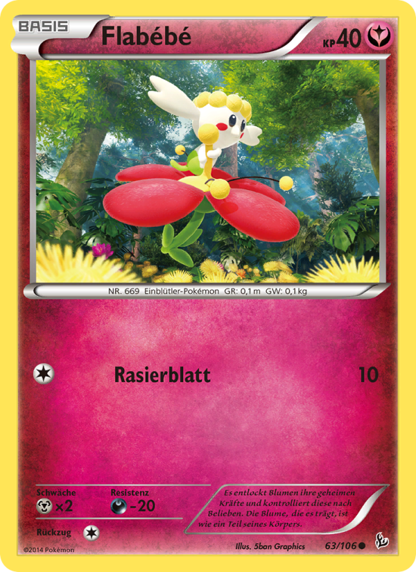 Flabébé 63 — Flammenmeer (German Pokémon TCG card)