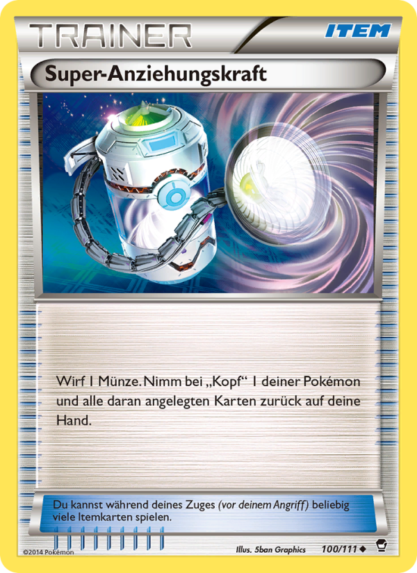 Super-Anziehungskraft 100 — Fliegende Fäuste (German Pokémon TCG card)