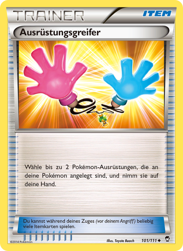 Ausrüstungsgreifer 101 — Fliegende Fäuste (German Pokémon TCG card)