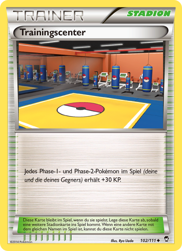 Trainingscenter 102 — Fliegende Fäuste (German Pokémon TCG card)