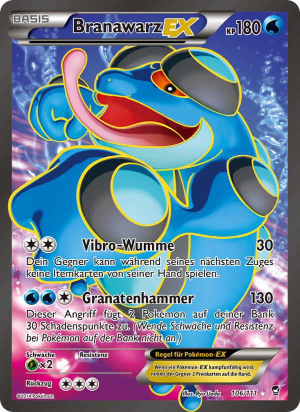 Branawarz EX 106 — Fliegende Fäuste (German Pokémon TCG card)