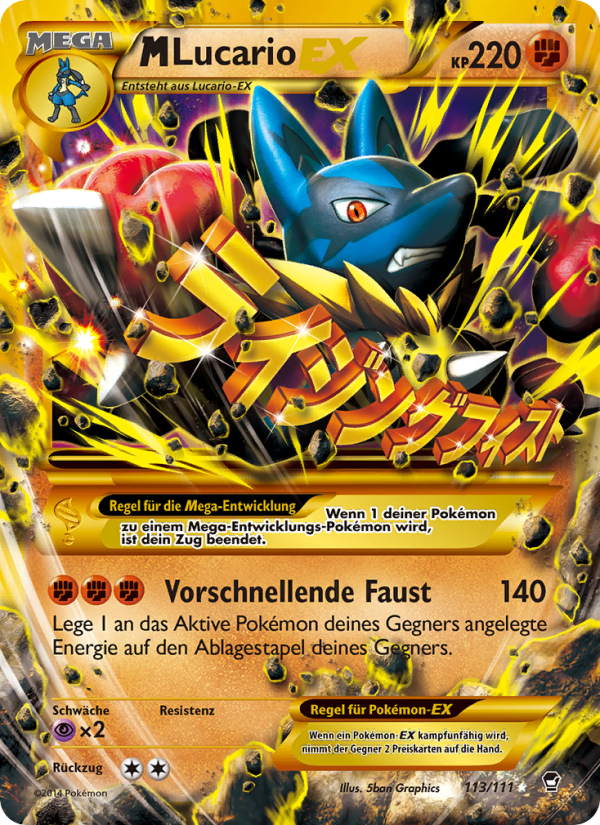 M Lucario EX 113 — Fliegende Fäuste (German Pokémon TCG card)