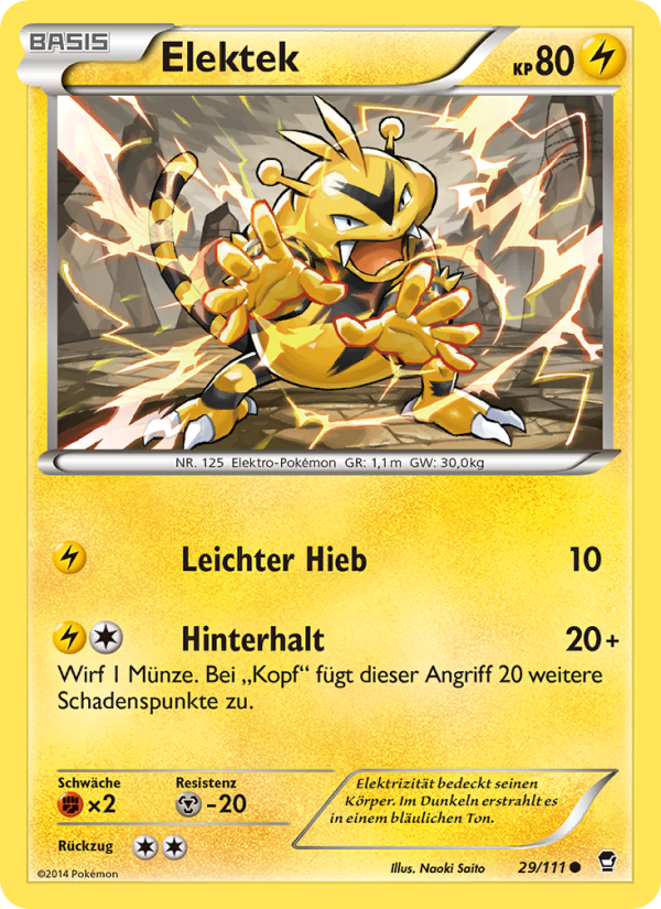 Elektek 29 — Fliegende Fäuste (German Pokémon TCG card)