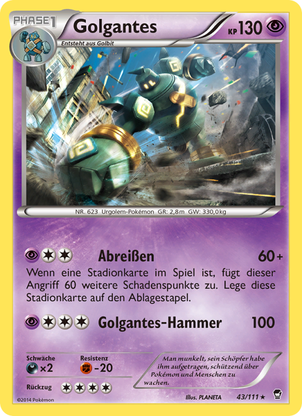 Golgantes 43 — Fliegende Fäuste (German Pokémon TCG card)